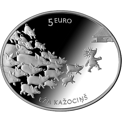 5 euro monēta eža kažociņš