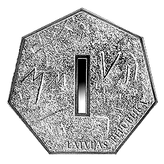 1 Lats Ciparu monēta (reverss)