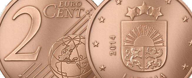Latvijas 2 eiro centu monētu brāķis