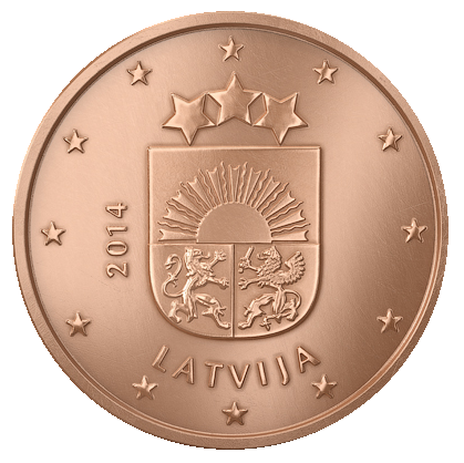 Latvijas 1 eiro cents monētas nacionāla puse