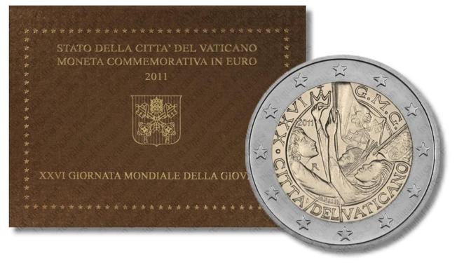 Vatican 2 euro commemorative coin Giornata Mondiale della Gioventù (World Youth Day), 2011