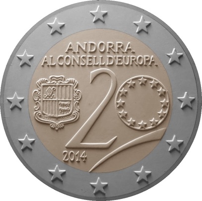 Andora 2 eiro piemiņas monēta 