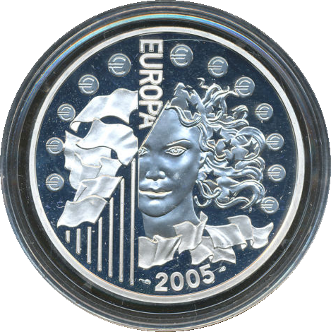 France 2005 - 1½ Euro Silver Coin - 50th Anniversary of European Flag