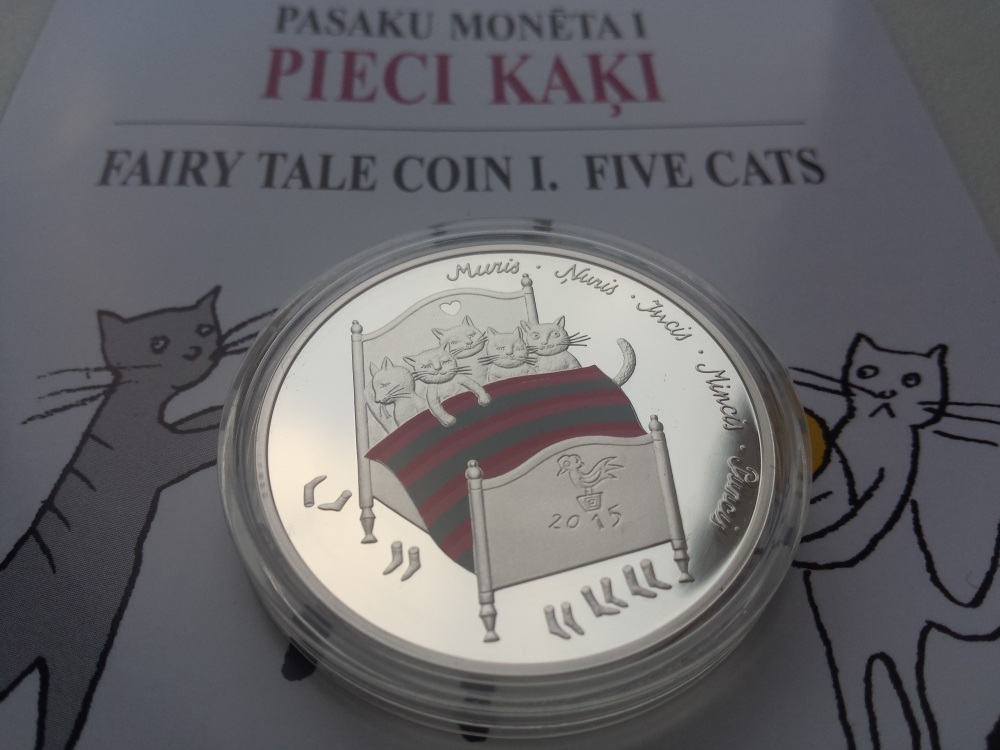 pieci kaķi monēta
