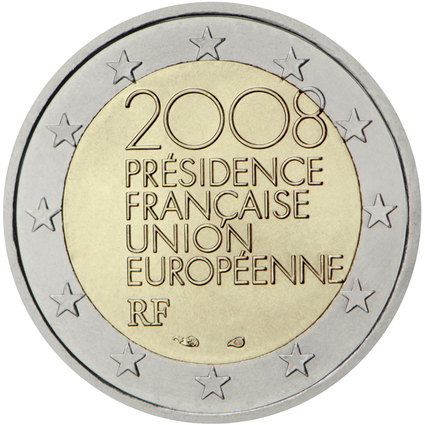 Francija 2 eiro piemiņas monēta Francijas prezidentūra Eiropas Savienības Padomē 2008. gada 2. pusgadā, 2008. gads