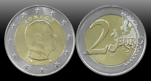 Monako 2 eiro monēta Alberts II