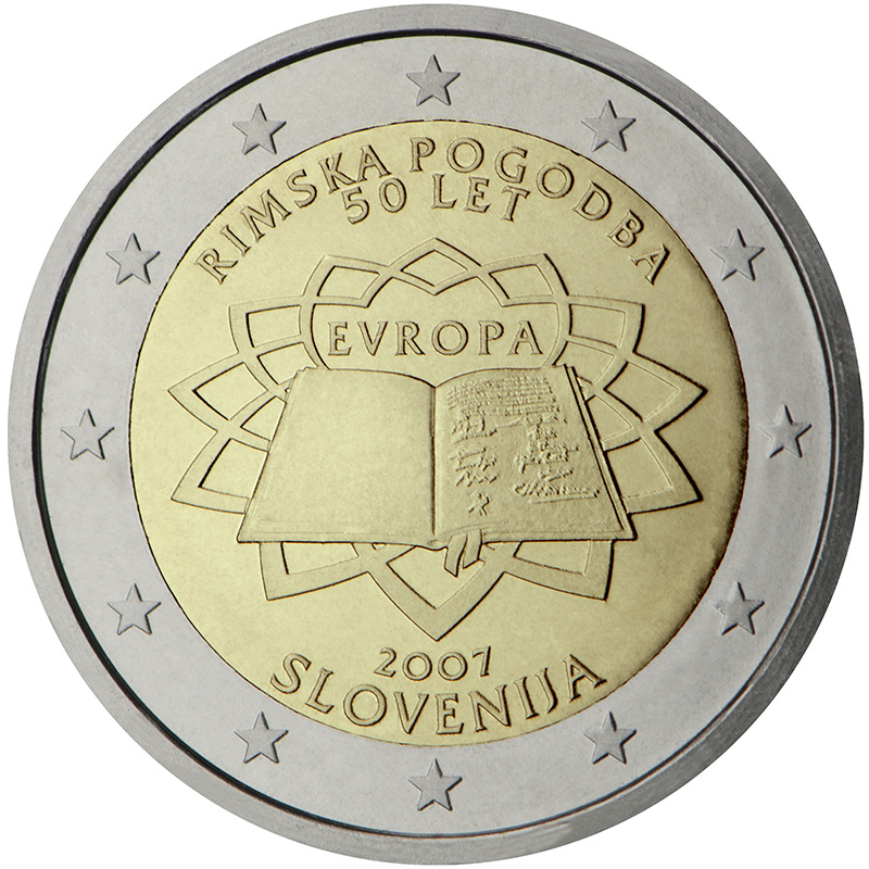2 eiro piemiņas monēta Romas līguma 50. gadadiena, 2007. gads