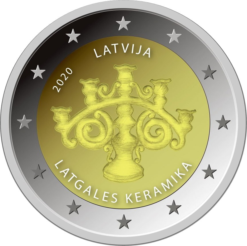 Latvija 2 eiro Latgales keramika