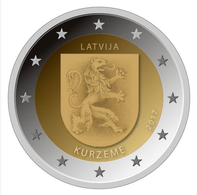 latvija 2 euro kurzeme 2017