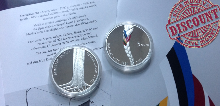 5 euro coin Baltic Way