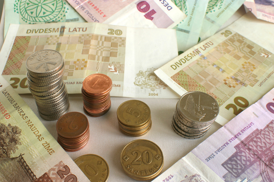Latvijas bankas latu monētas un banknotes