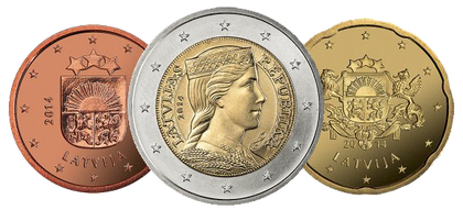 Latvijas apgrozības eiro monētas