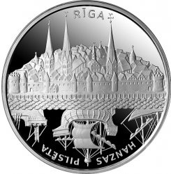 sudarba 1 lats monēta veltīta Rīgai, kā vienai no Hanzas pilsētam.