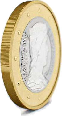 Latvijas 1 eiro monētas josta (gurts)