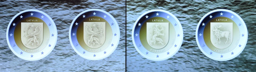 2 eiro monēta vidzeme kurzeme zemgale latgale