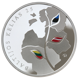 Lietuvas jubilejas 50 litu monēta Baltijas ceļš 25. gadskārta
