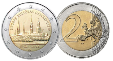 Latvijas piemiņas 2 eiro monētas