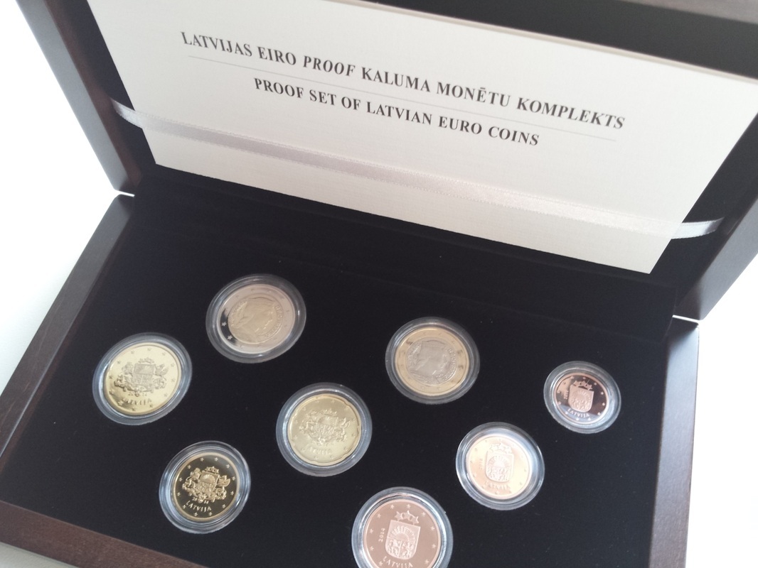 Latvijas eiro proof kaluma monētu komplekts