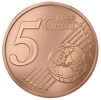 Latvijas 5 eiro centu averss
