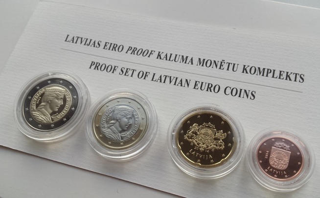 Latvijas Bankas apgrozības eiro monētu proof komplekts 2014