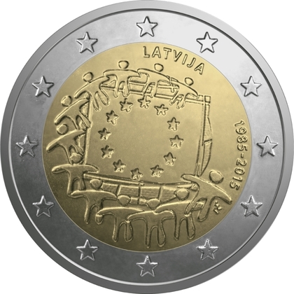 Latvijas 2 eiro ES karoga 30 gadadiena