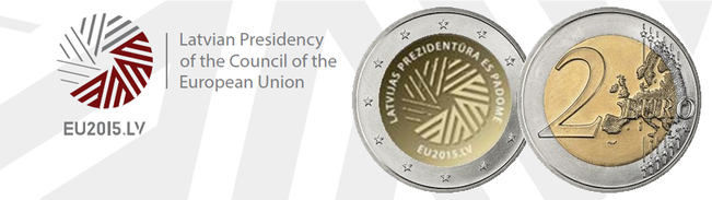 Latvijas prezidentūrai ES veltītā 2 eiro piemiņas monēta