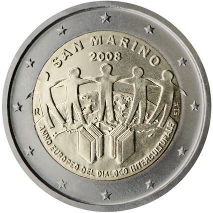 Sanmarino 2 eiro piemiņas monēta Eiropas starpkultūru dialoga gads, 2008. gads