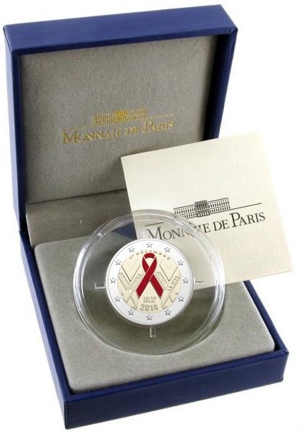 Francija 2 euro monēta Pasaules AIDS diena, 2015, gads