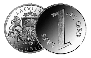 Latvijas 1 Lats Paritātes monēta