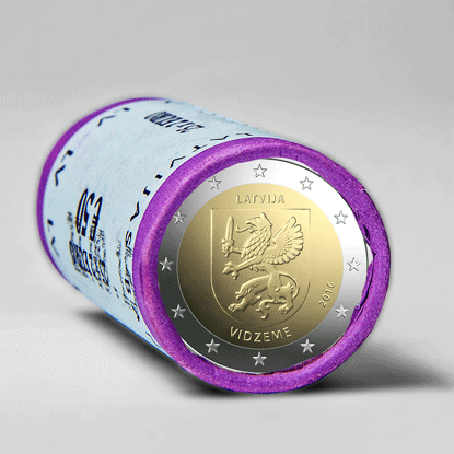 2 euro monēta vidzeme rulliši