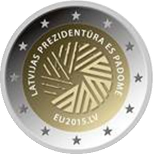 2 euro commemorative coin Latvian EU Presidency 2015