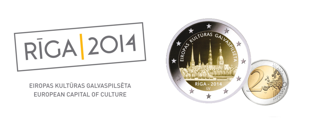 Latvijas piemiņās 2 eiro monēta Eiropas kulturas galvaspilsēta Rīga 2014