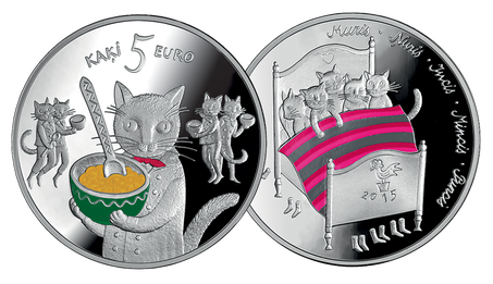Pasaku monēta I. Pieci kaķi.