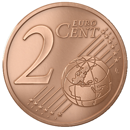 Latvijas 2 eiro centu monētas averss