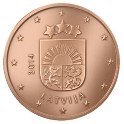Latvijas 2 eiro centu monēta, revers