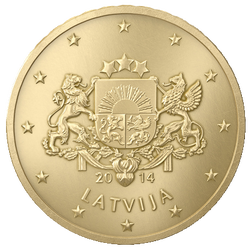 Latvijas 10 eiro centu monēta, revers