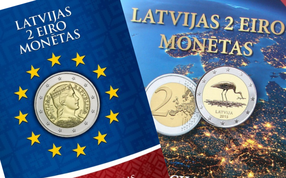 latvijas 2 eiro monētu albums